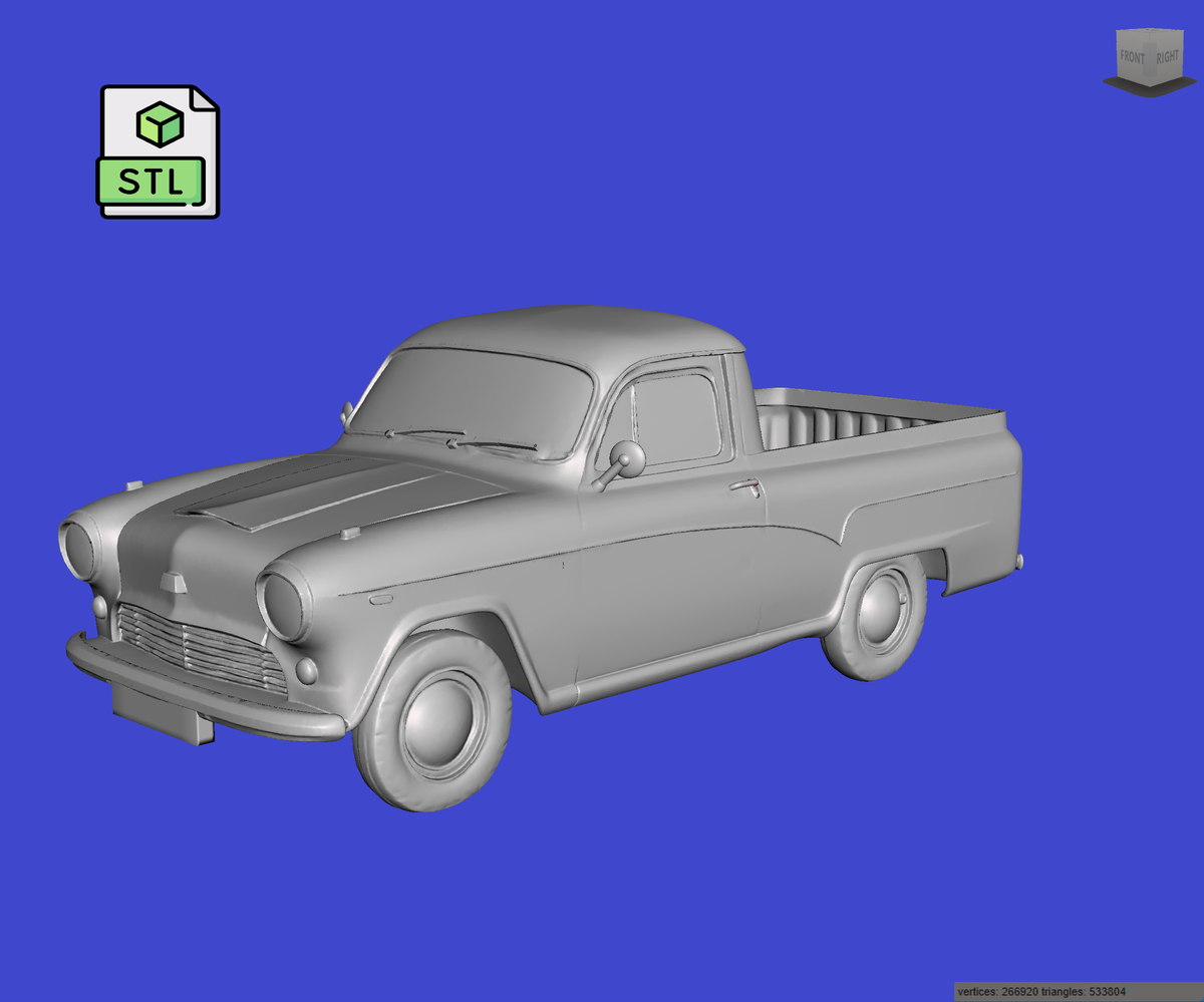 Digital Download of 3D Printed Austin A55 Half Ton Pickup 1969 prescale