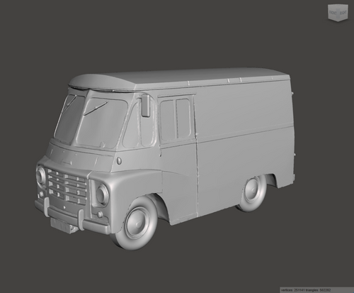 Image of 3D Printed Resin model of Austin LD 1ton Van 1966