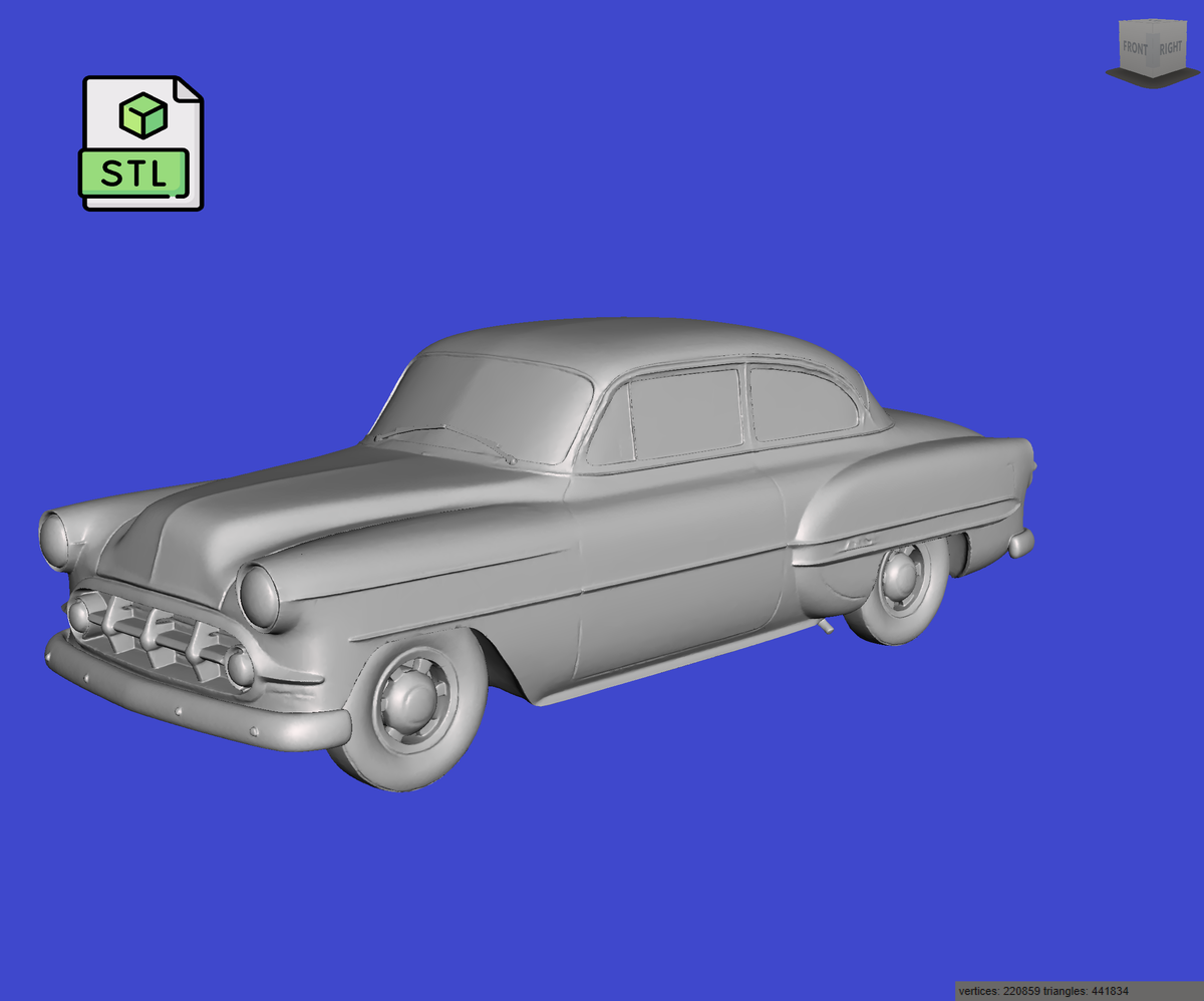 Digital Download of 3D Printed Chevrolet Bel Air 1953 prescale