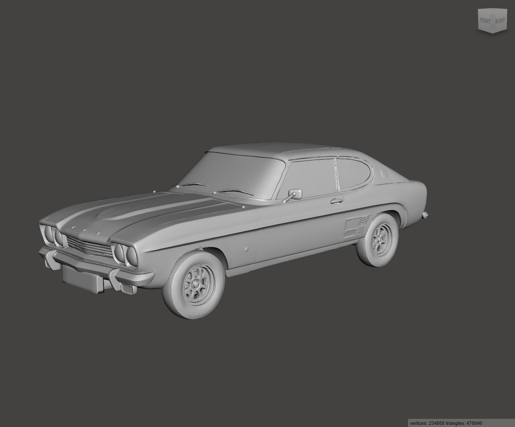 Image of 3D Printed Resin model of Ford Capri Mk1 3000 GXL 1973