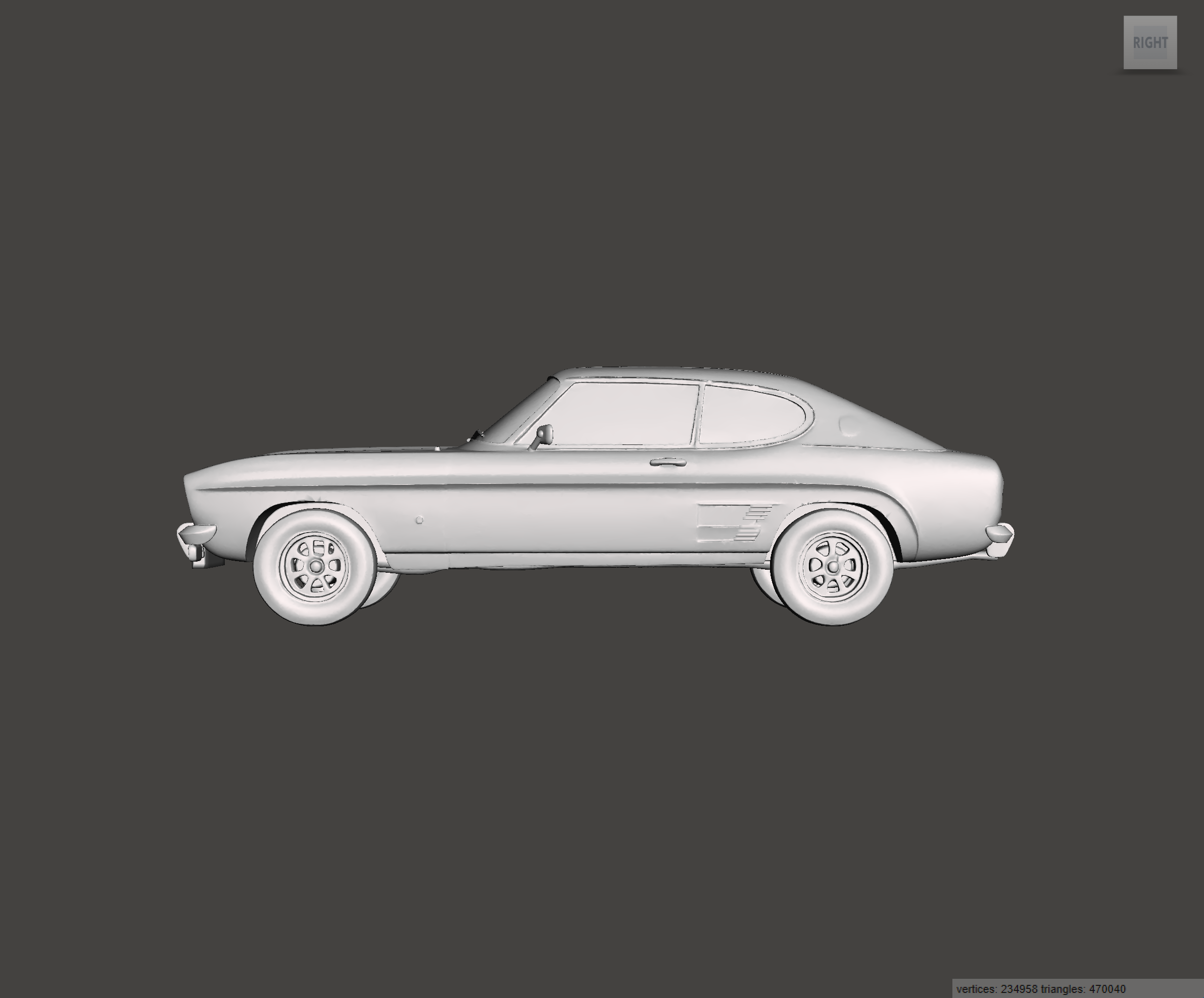 Image of 3D Printed Resin model of Ford Capri Mk1 3000 GXL 1973