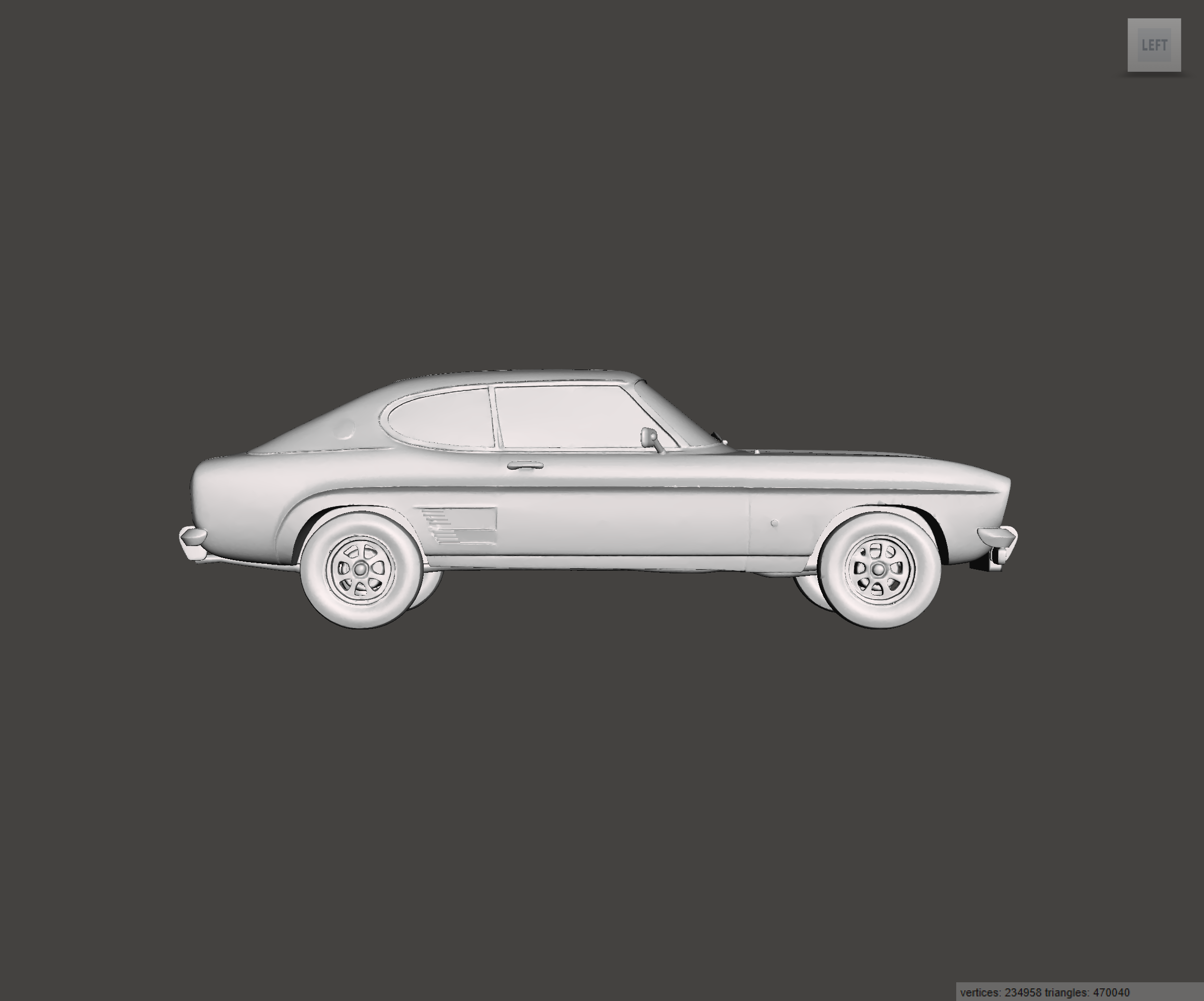 Image of 3D Printed Resin model of Ford Capri Mk1 3000 GXL 1973