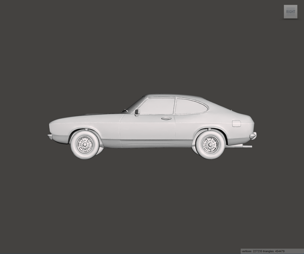 Image of 3D Printed Resin model of Ford Capri Mk2 2000 GL 1978