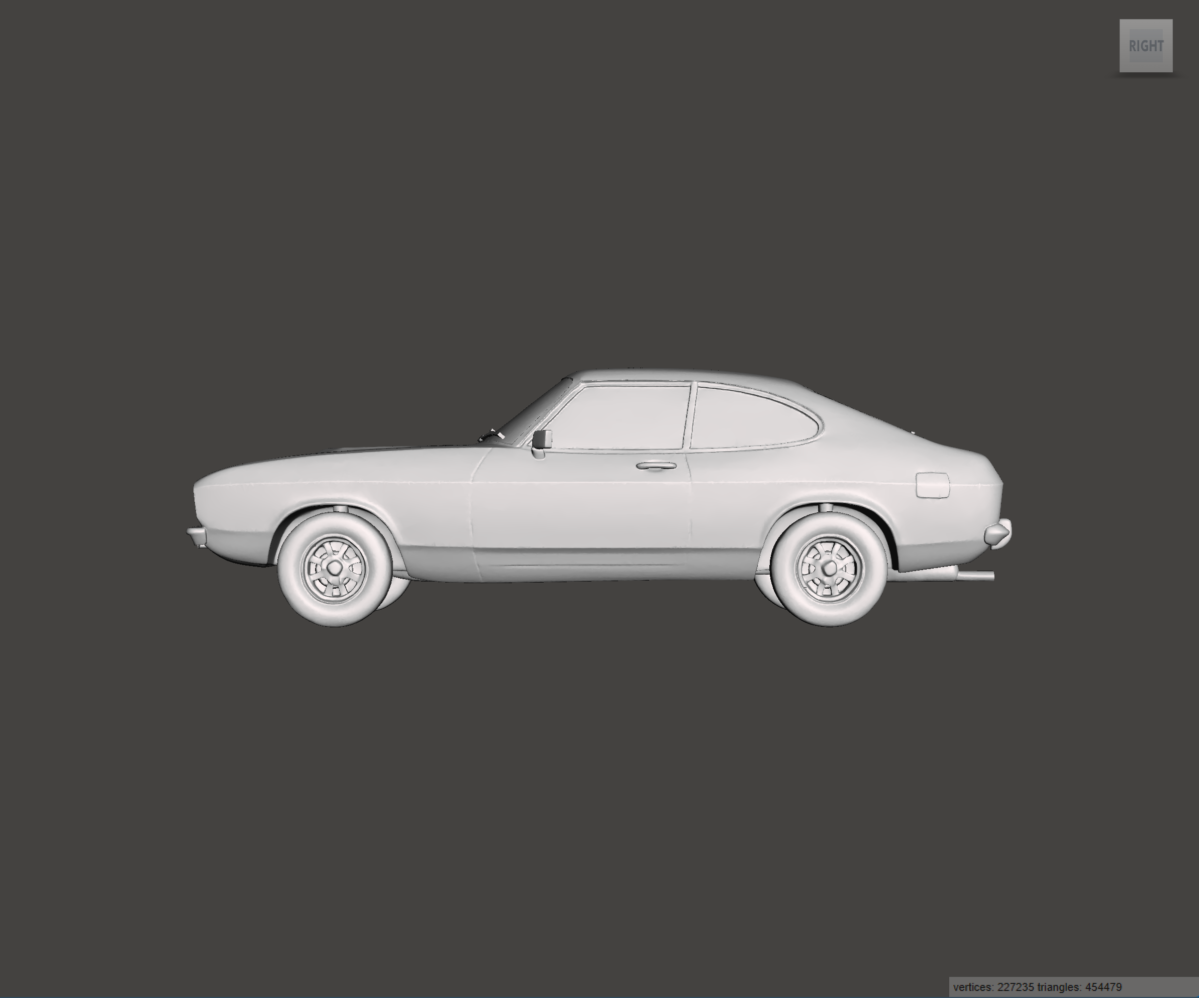 Image of 3D Printed Resin model of Ford Capri Mk2 2000 GL 1978