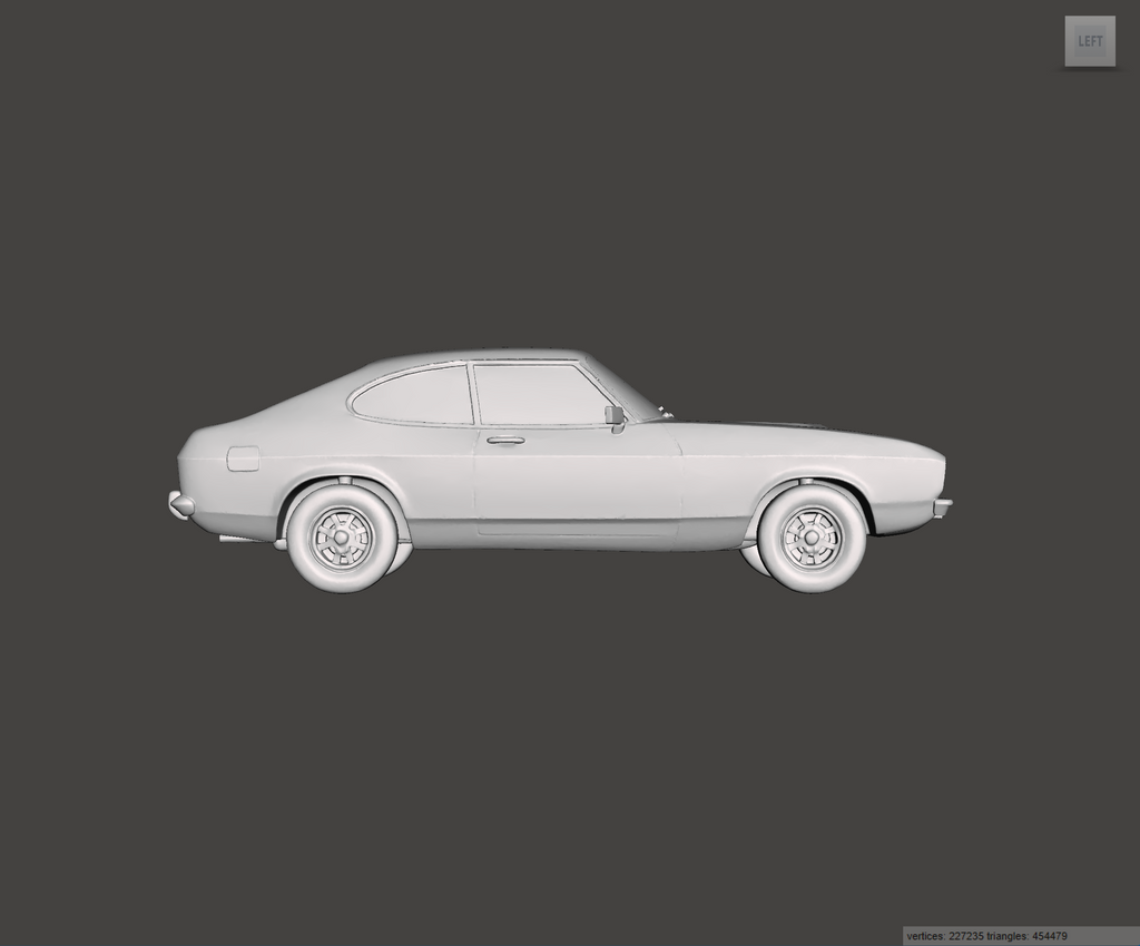 Image of 3D Printed Resin model of Ford Capri Mk2 2000 GL 1978