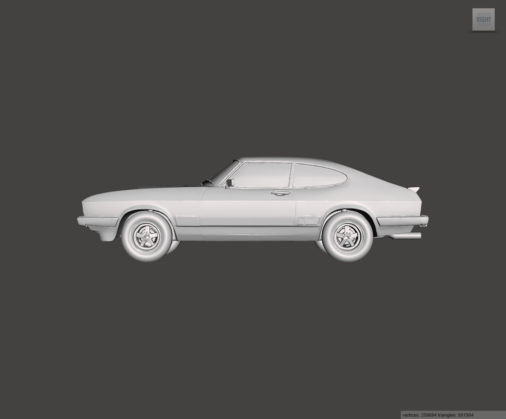 Image of 3D Printed Resin model of Ford Capri Mk3 2.0S 1983
