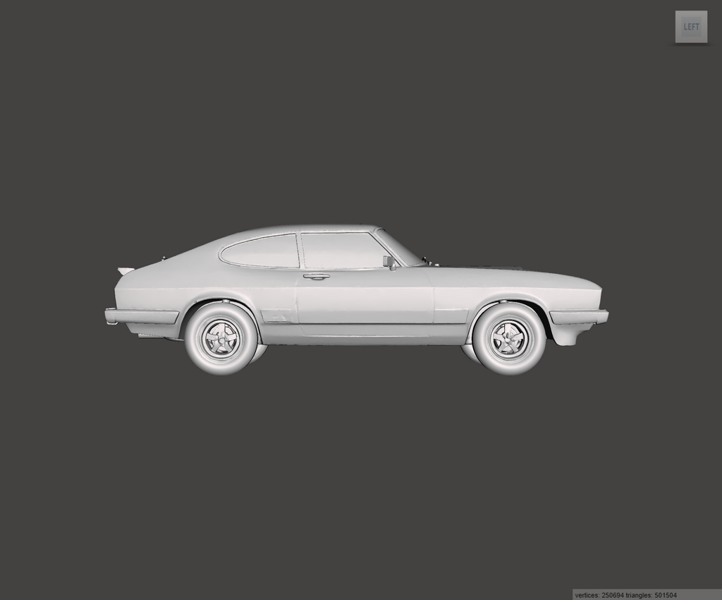 Image of 3D Printed Resin model of Ford Capri Mk3 2.0S 1983