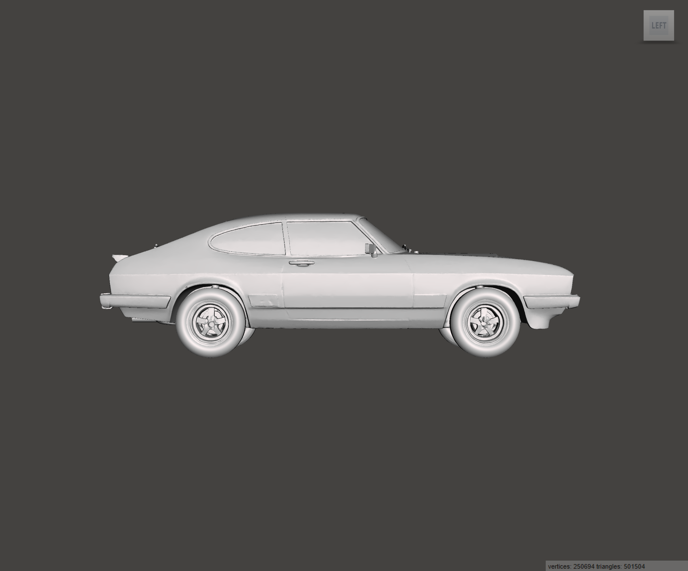 Image of 3D Printed Resin model of Ford Capri Mk3 2.0S 1983