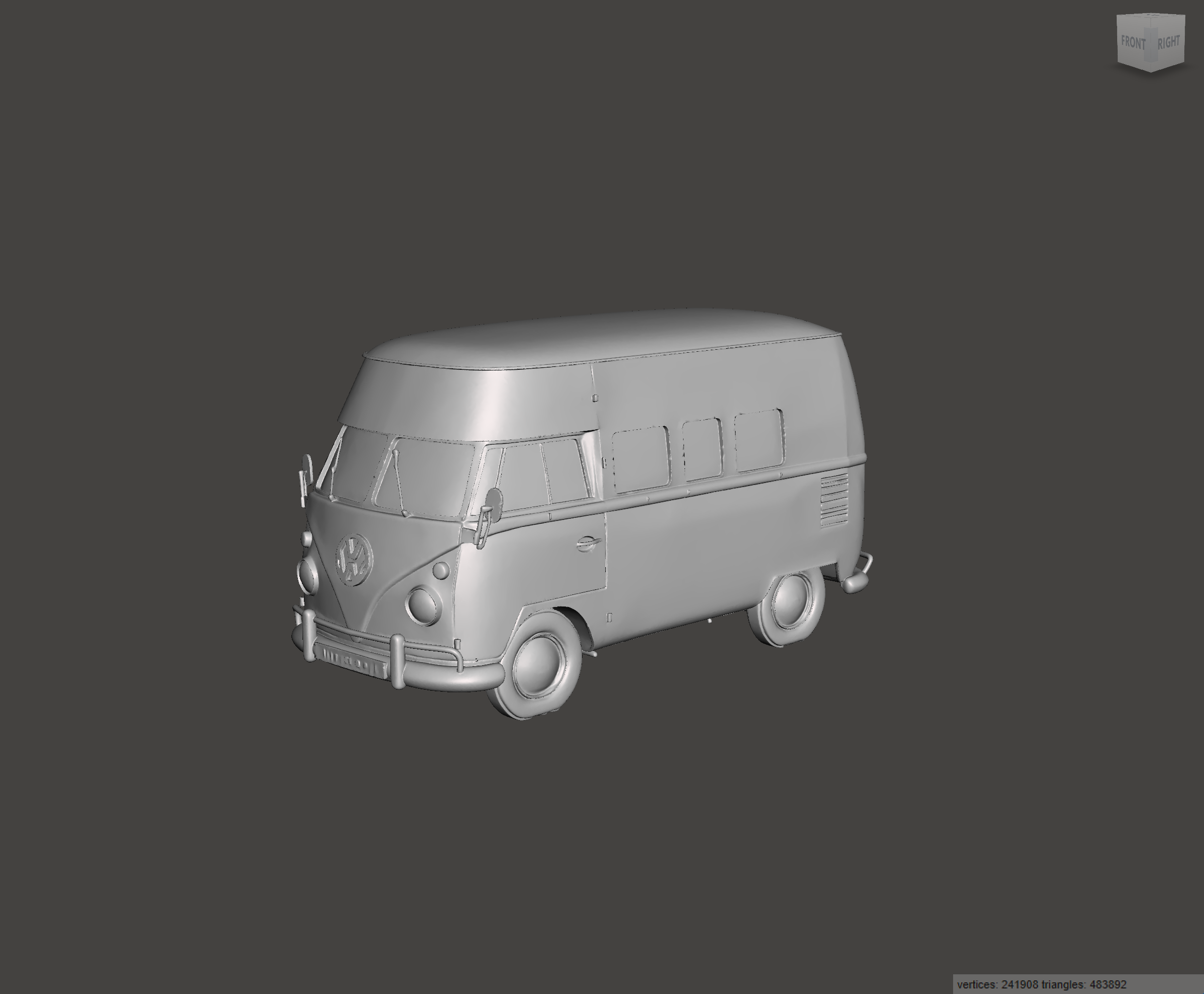 Image of 3D Printed Resin Model of Volkswagen Type 2 Hightop 1967