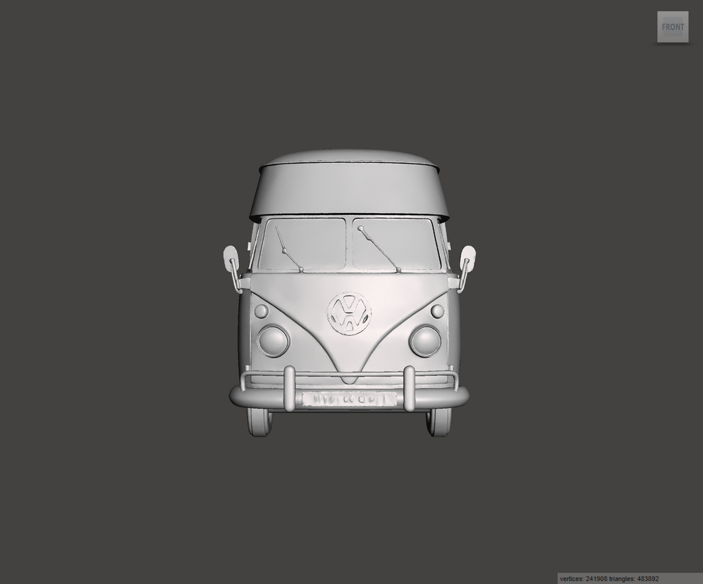 Image of 3D Printed Resin Model of Volkswagen Type 2 Hightop 1967