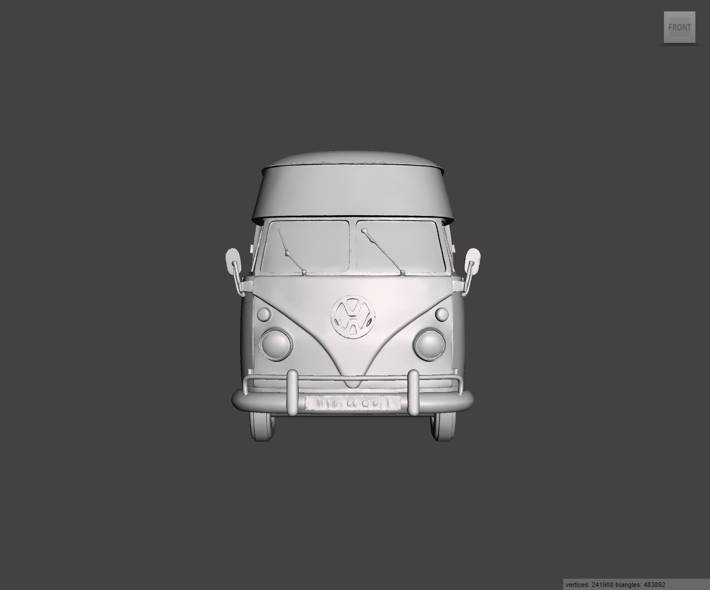 Image of 3D Printed Resin Model of Volkswagen Type 2 Hightop 1967