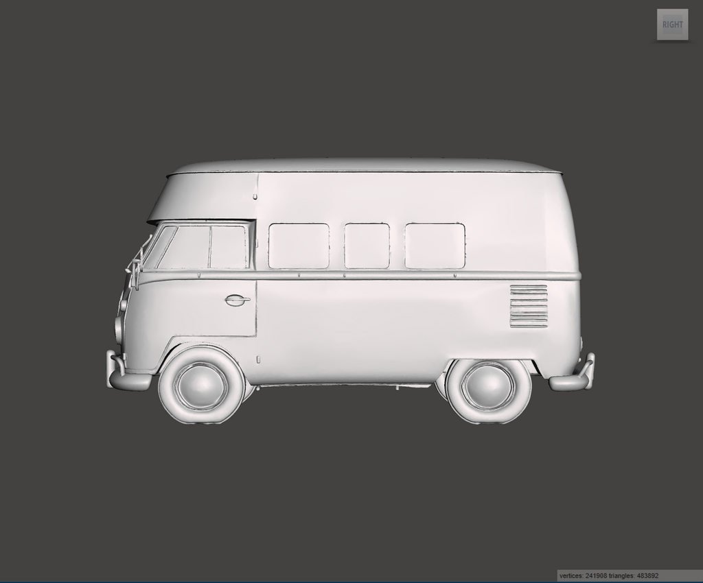 Image of 3D Printed Resin Model of Volkswagen Type 2 Hightop 1967