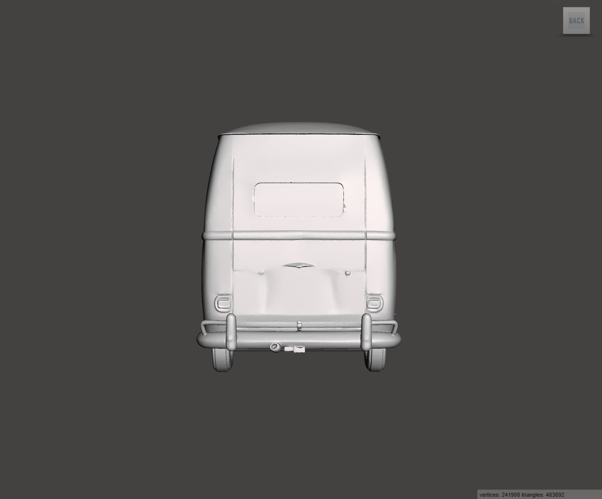 Image of 3D Printed Resin Model of Volkswagen Type 2 Hightop 1967