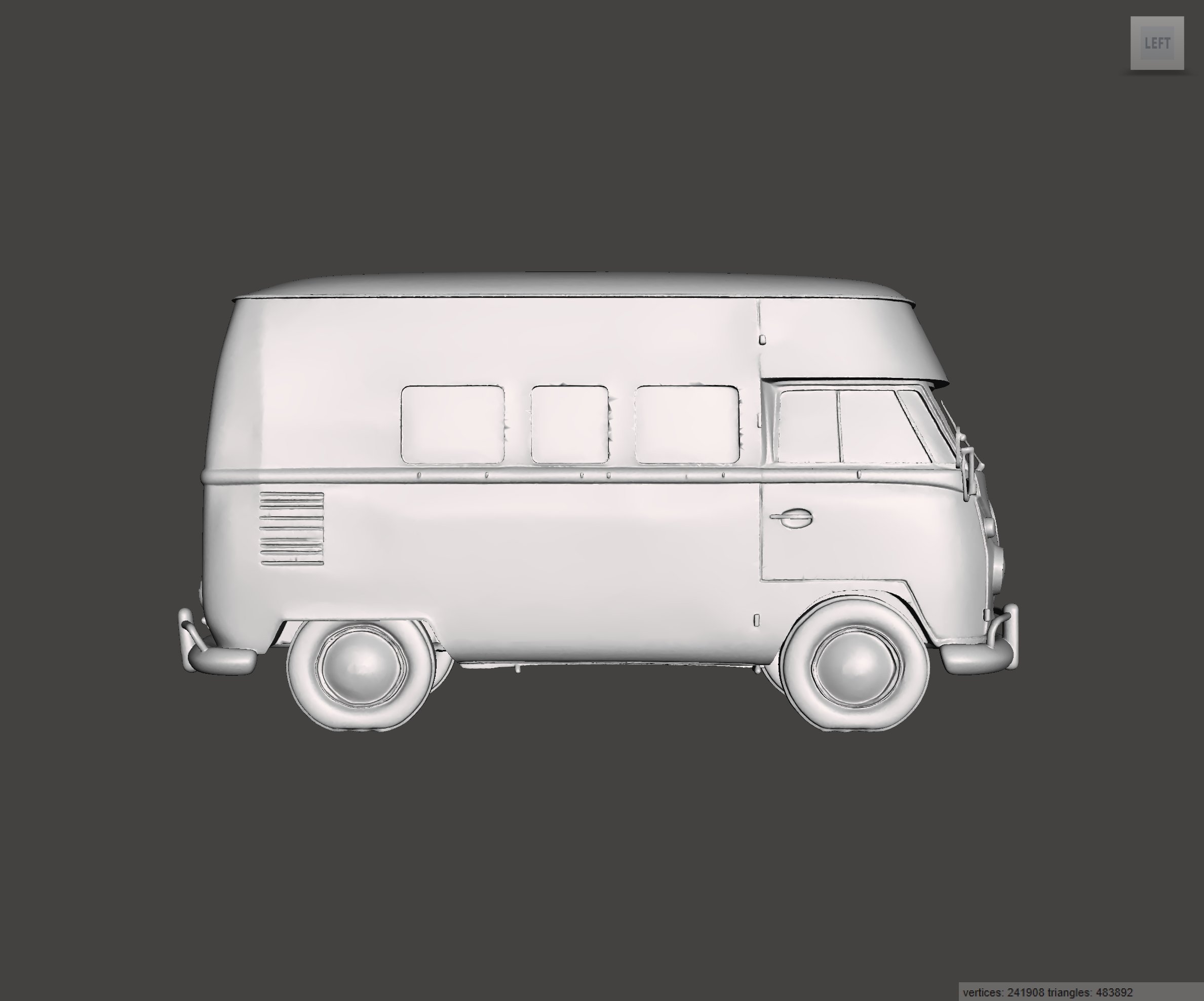 Image of 3D Printed Resin Model of Volkswagen Type 2 Hightop 1967