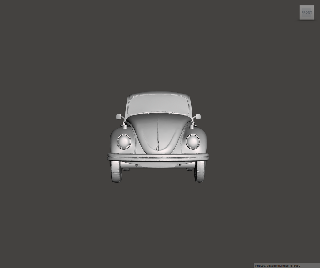 Image of 3D Printed Resin Model of Volkswagen Beetle 1968