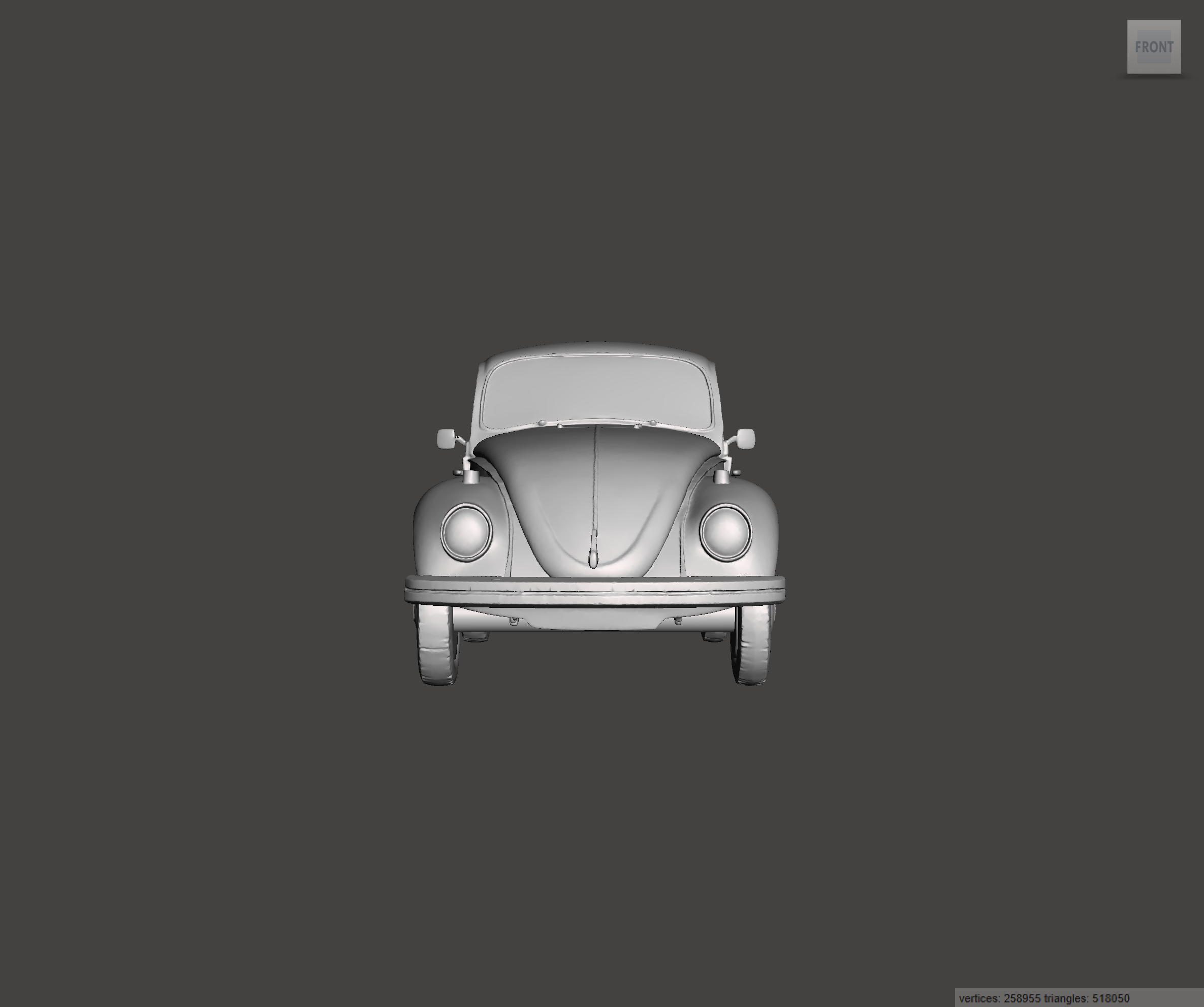 Image of 3D Printed Resin Model of Volkswagen Beetle 1968