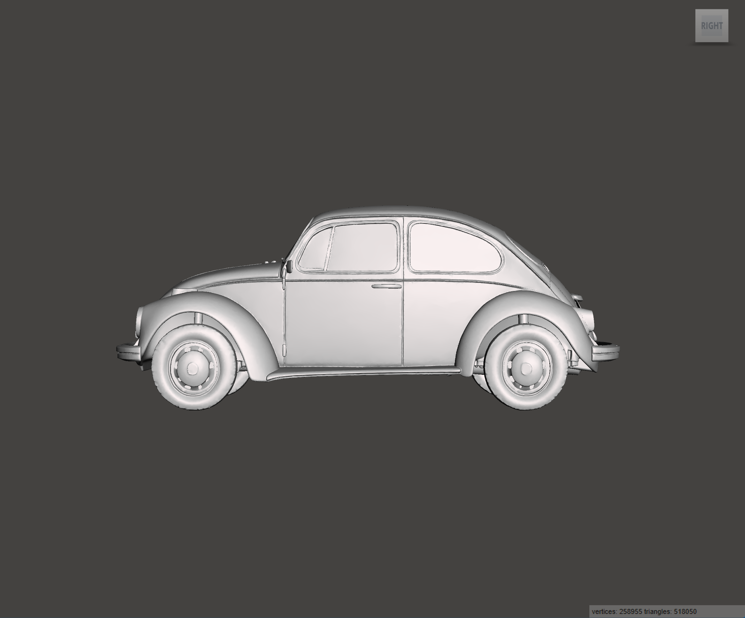Image of 3D Printed Resin Model of Volkswagen Beetle 1968