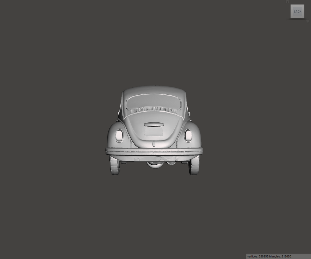 Image of 3D Printed Resin Model of Volkswagen Beetle 1968