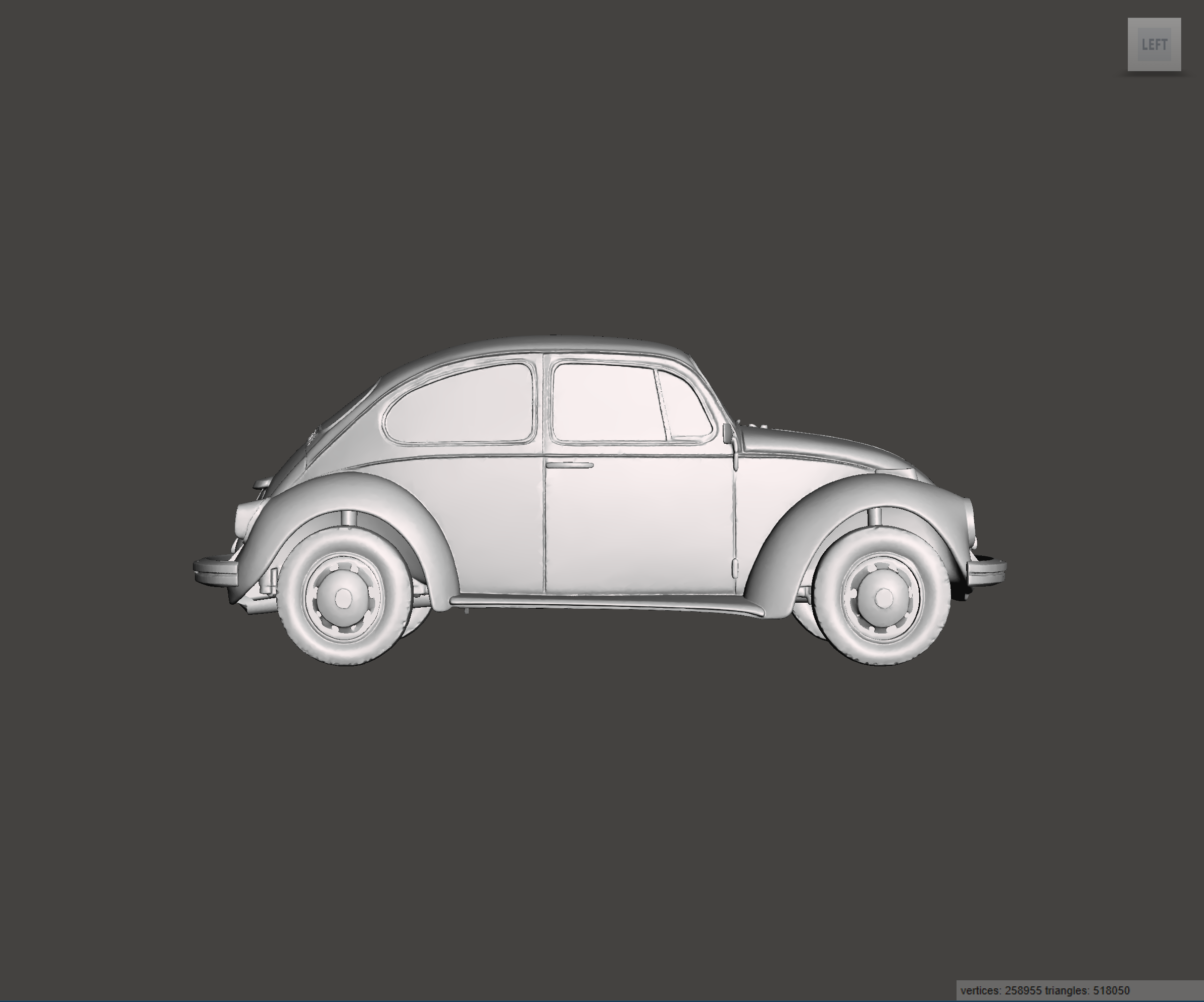 Image of 3D Printed Resin Model of Volkswagen Beetle 1968