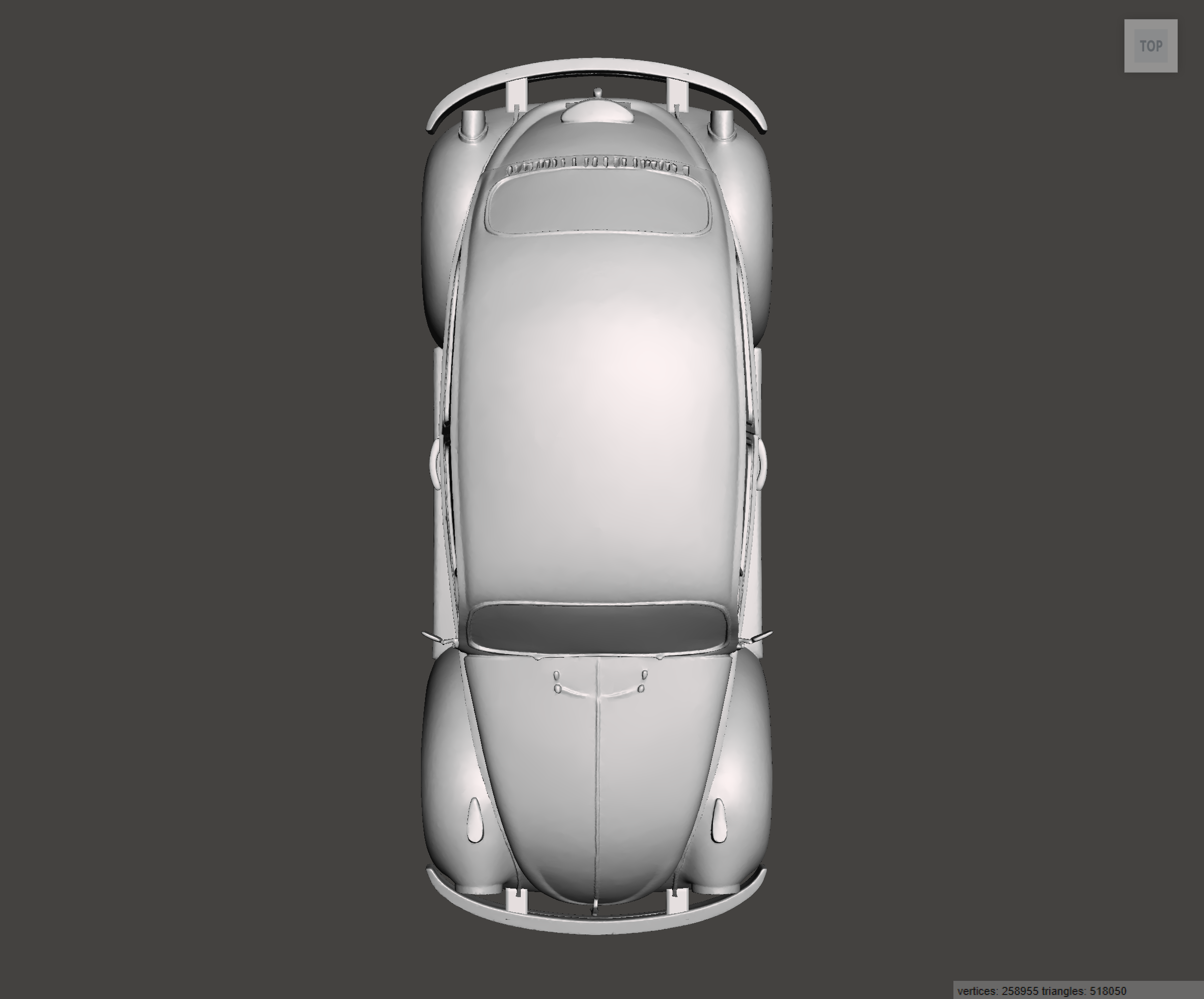 Image of 3D Printed Resin Model of Volkswagen Beetle 1968