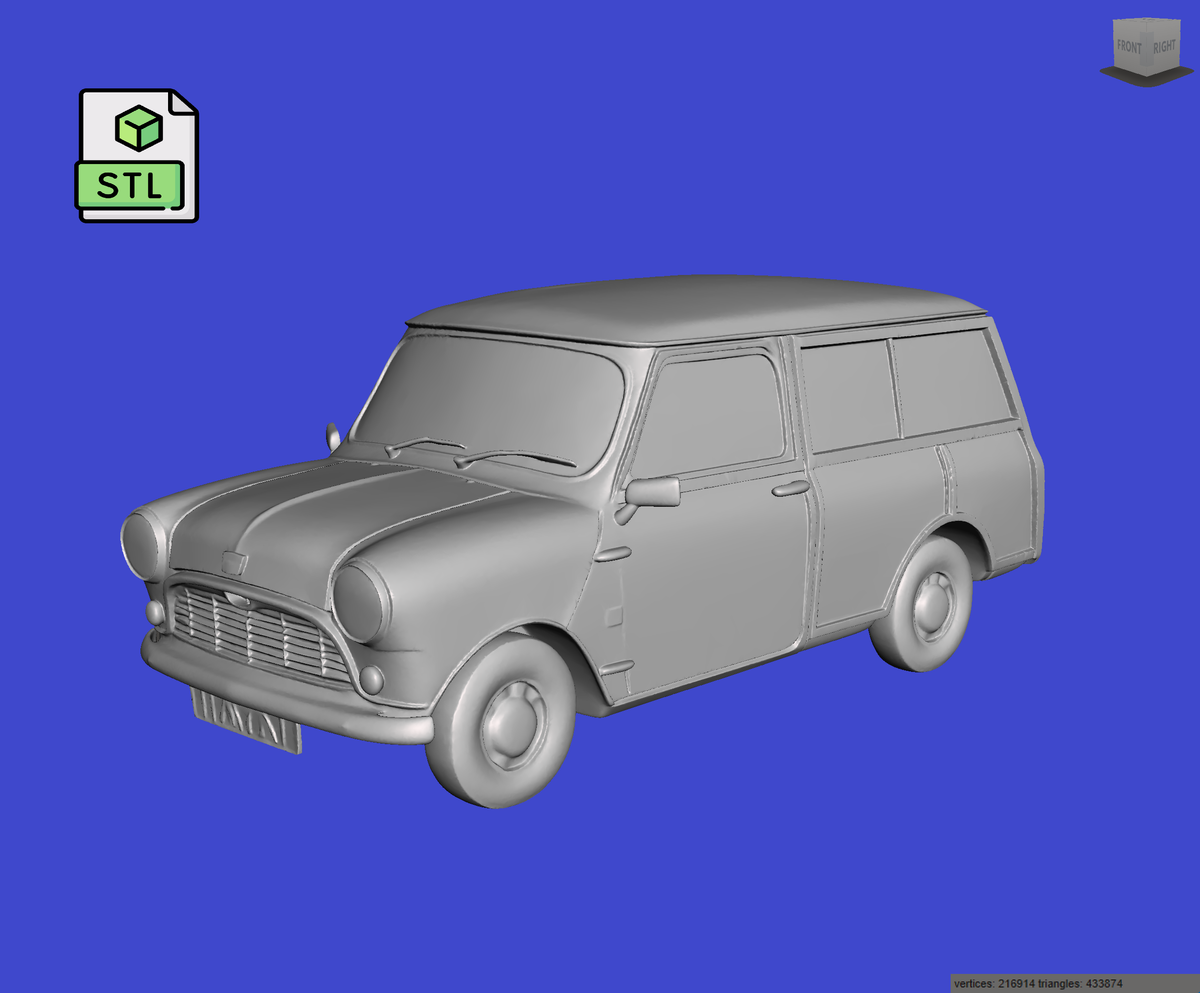 Digital Download of 3D Printed Mini Countryman 1967 Refined.stl