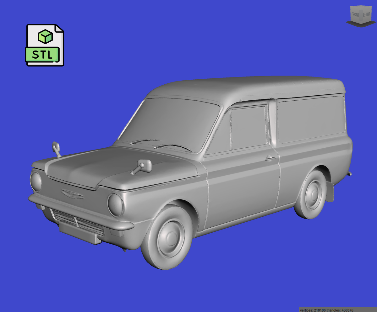 Digital Download of 3D Printed Hillman Imp Van 1965 prescale