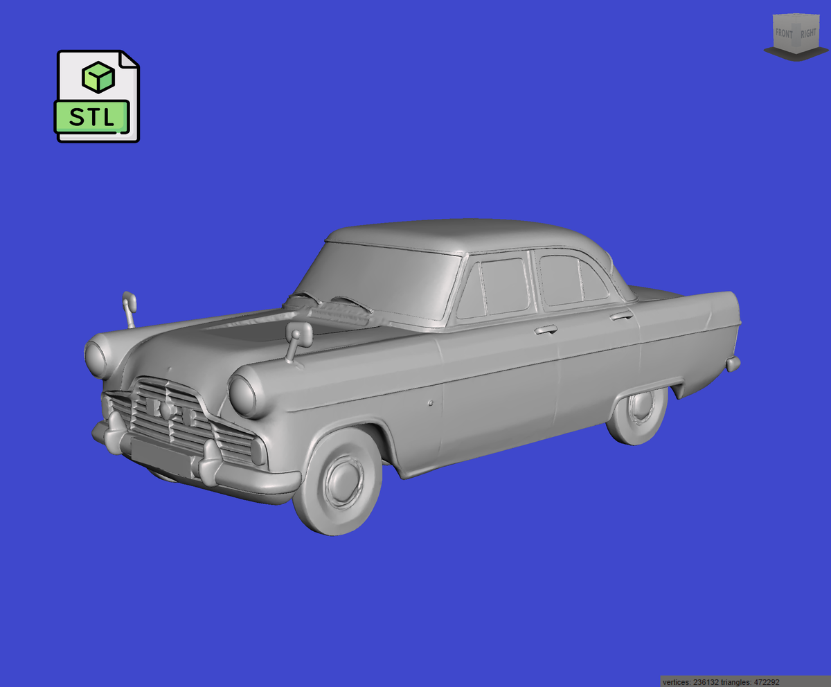 Digital Download of 3D Printed Ford Zephyr Mk2 1962 Prescale (Hollow)