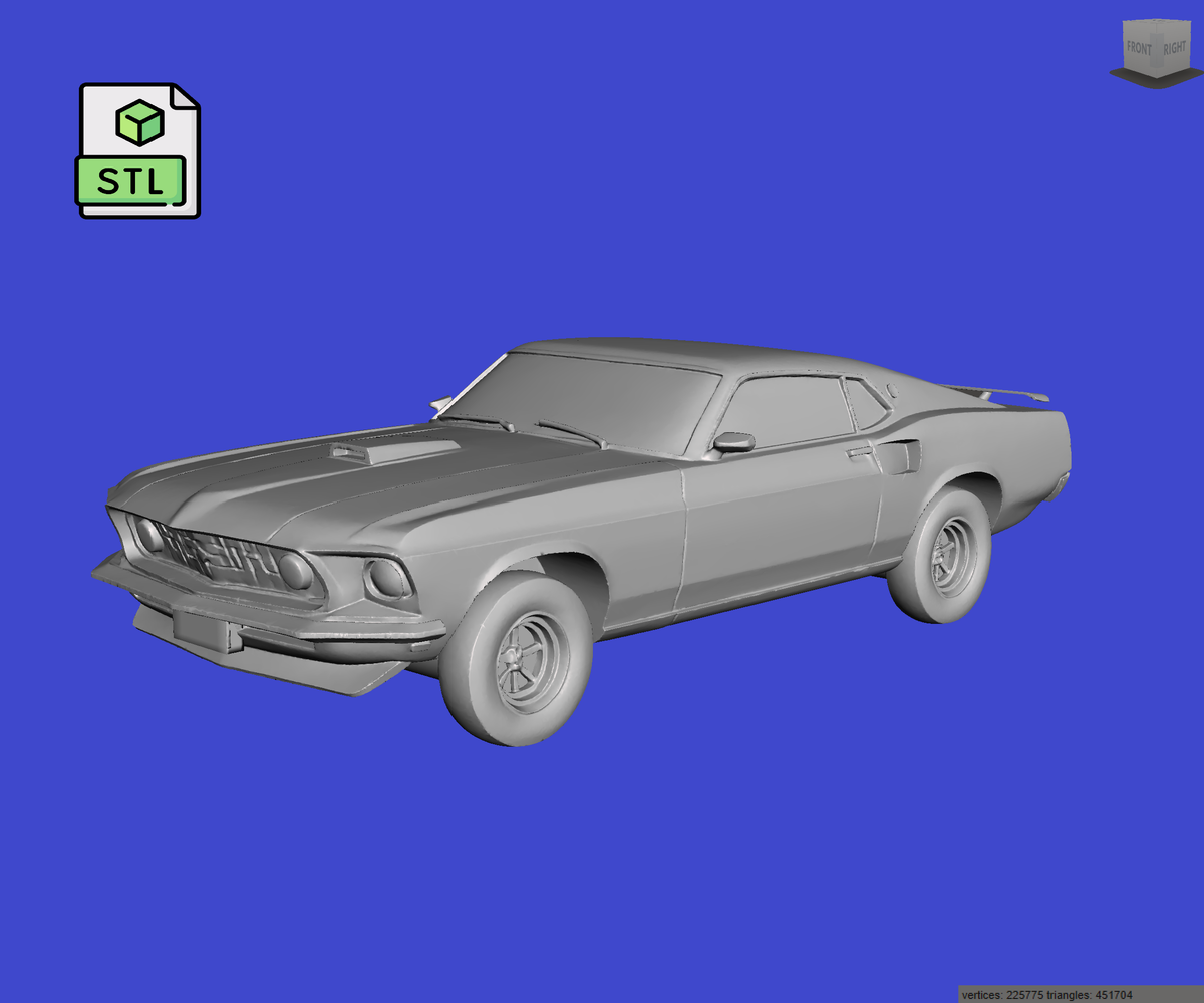 Digital Download of 3D Printed Ford Mustang Mach 1 428 V8 Fastback 1969 prescale