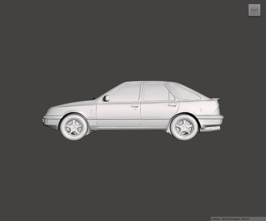 3D Printed Resin Model of Ford Sierra XR 4x4 1986