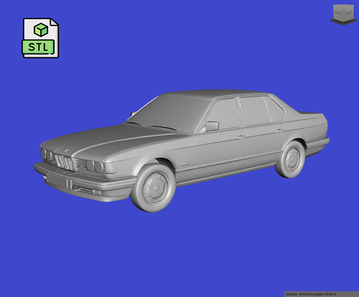 Digital Download of 3D Printed BMW 735i E32 1987 prescale