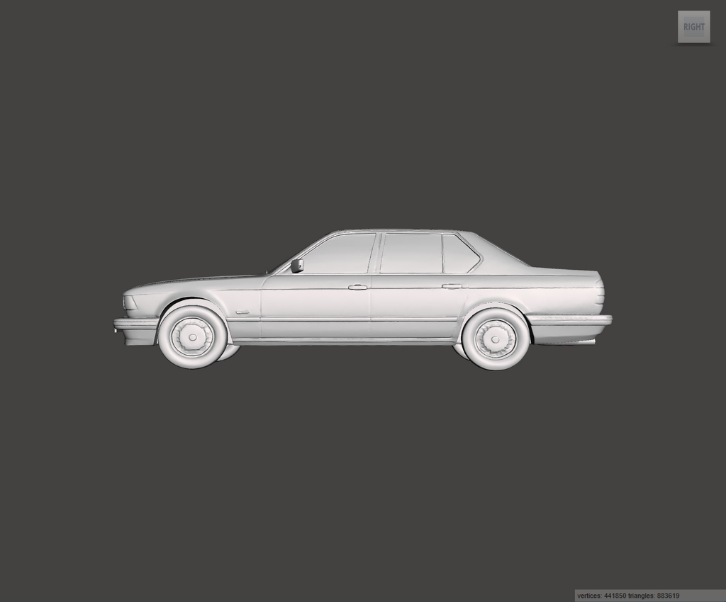 3D Printed Resin Model of BMW 735i E32 1987