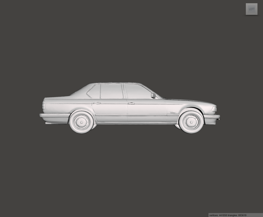 3D Printed Resin Model of BMW 735i E32 1987