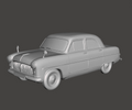 3D model of a classic car on a gray background
