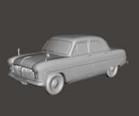3D model of a classic car on a gray background