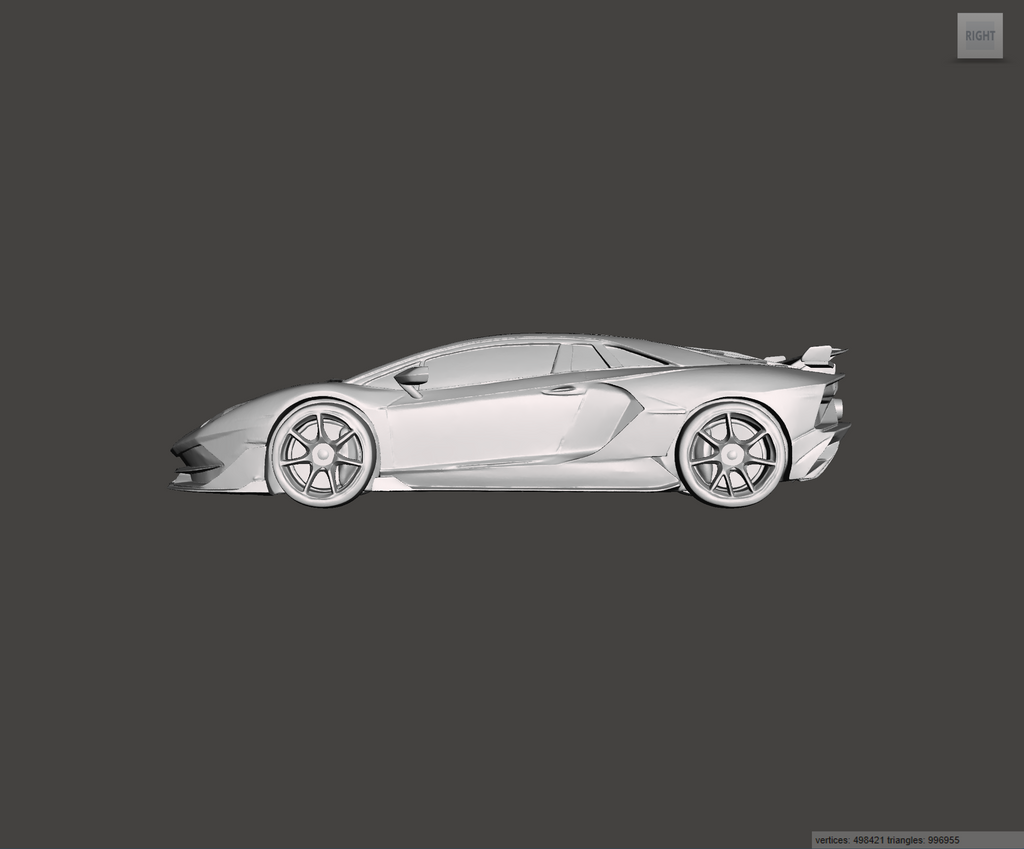 3D Printed Resin Model of Lamborghini Aventador 2017