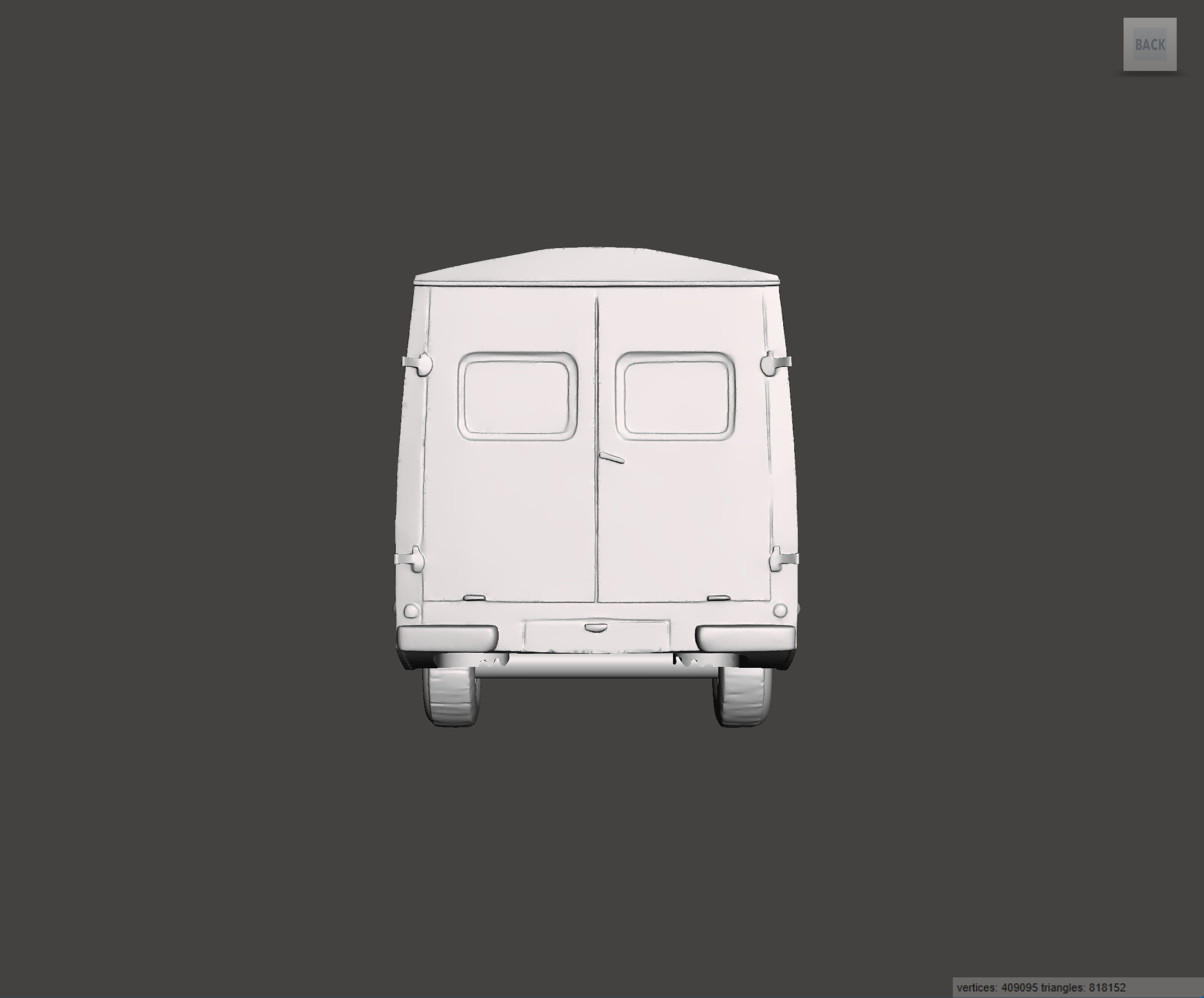 3D Printed Resin Model of Austin LD High Top Van 1962
