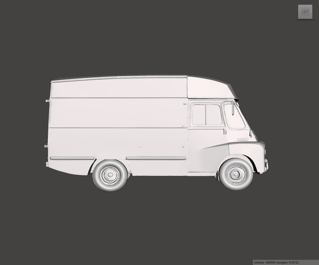 3D Printed Resin Model of Austin LD High Top Van 1962