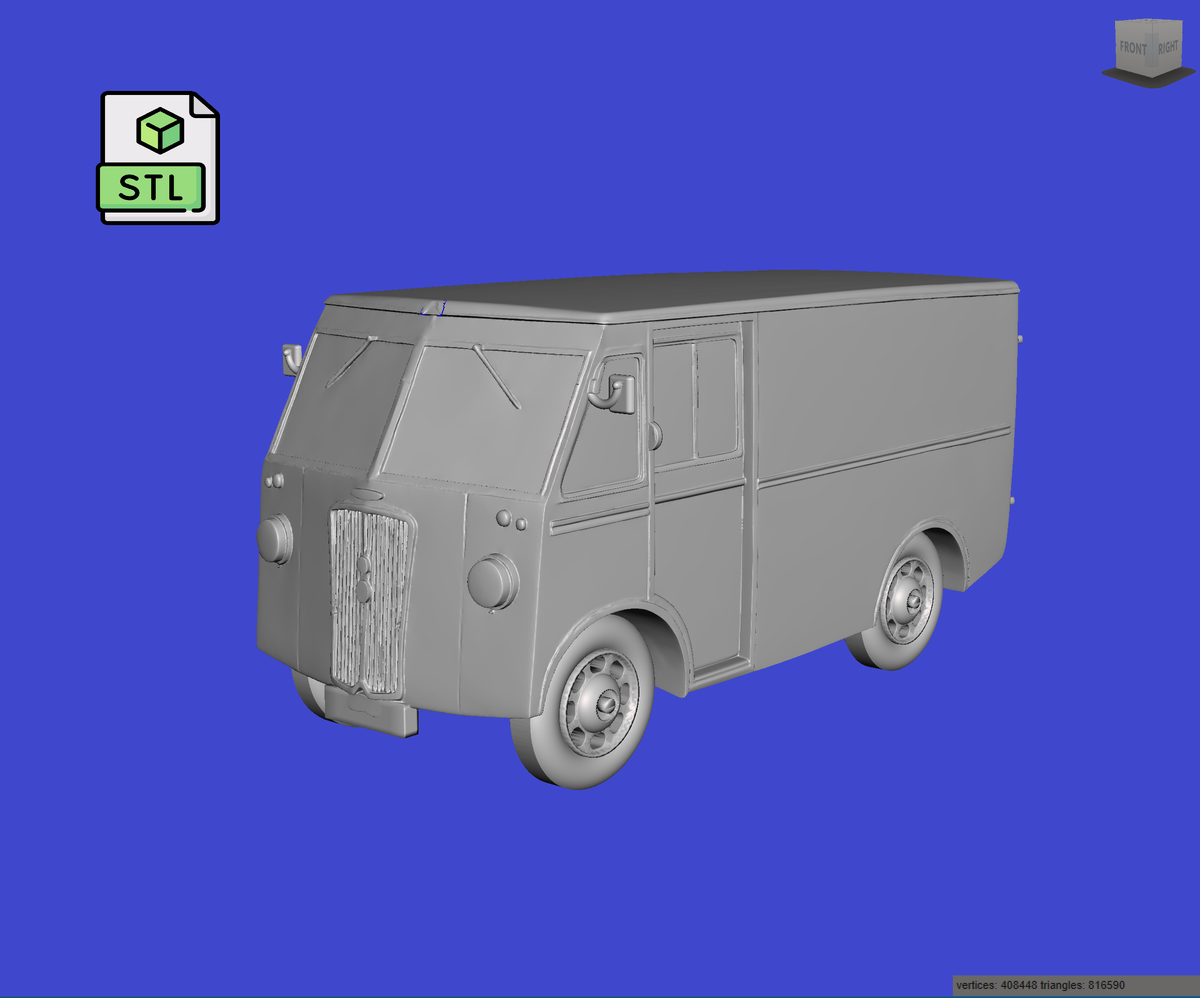 Digital Download of 3D Printed Morris PV Van 1952 Prescale