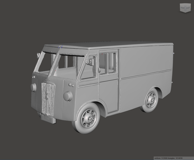3D Printed Resin Model of Morris PV Van 1952