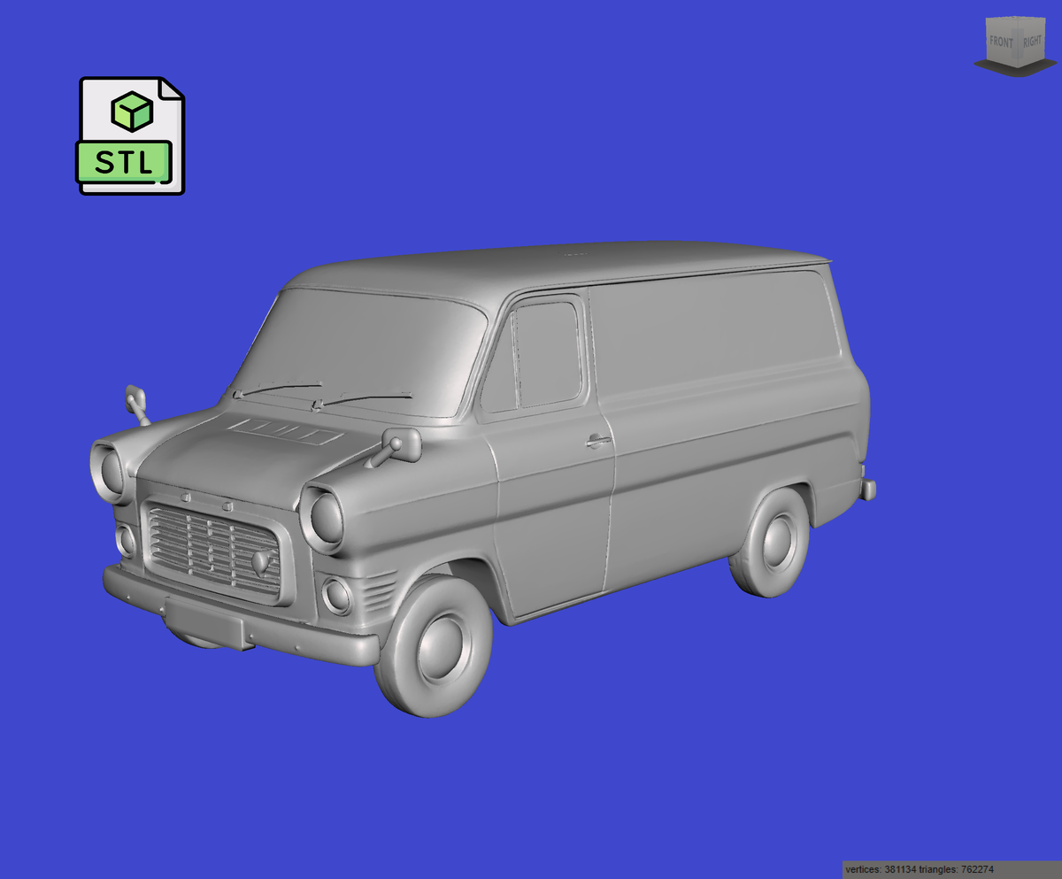 Digital Download of 3D Printed Ford Transit Mk1 1969 prescale
