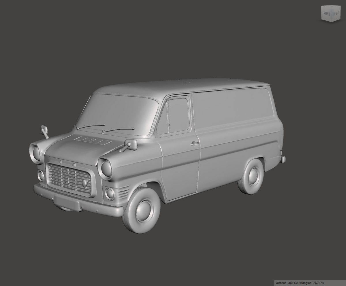3D Printed Resin Model of Ford Transit Mk1 Van 1973