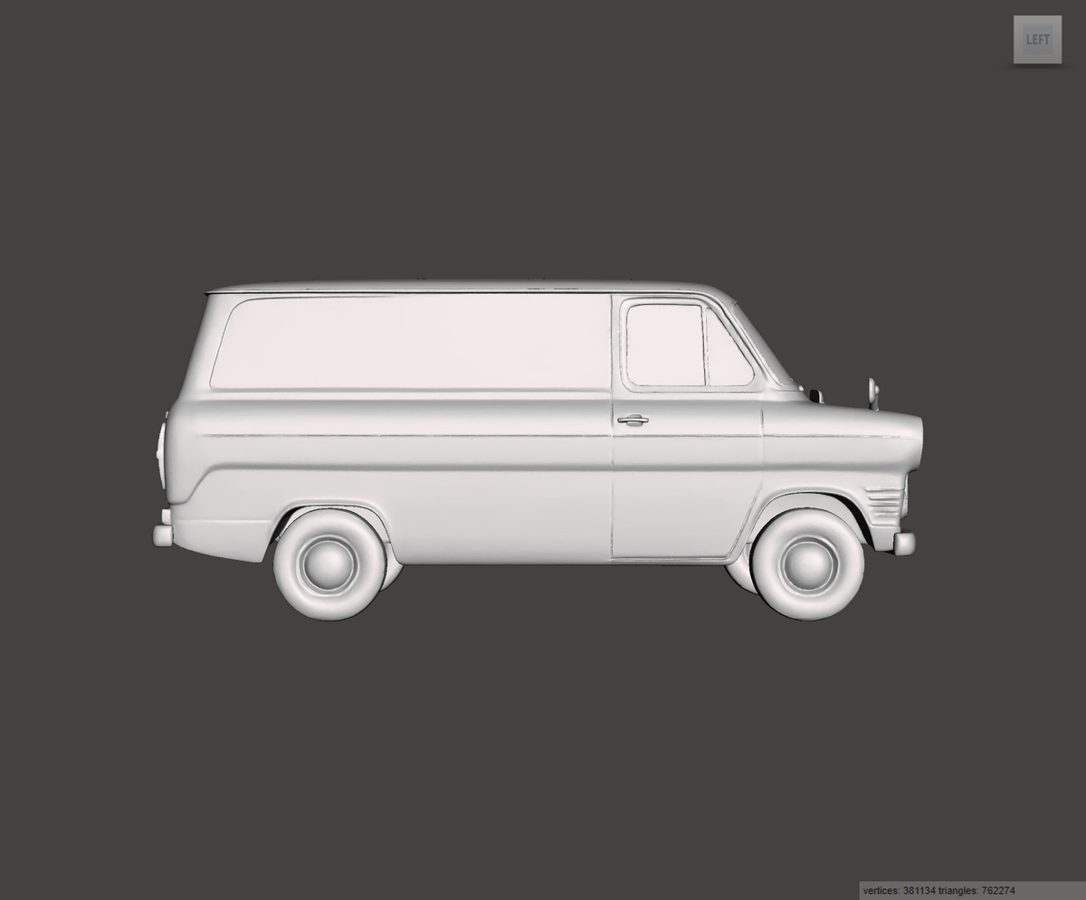 3D Printed Resin Model of Ford Transit Mk1 Van 1973