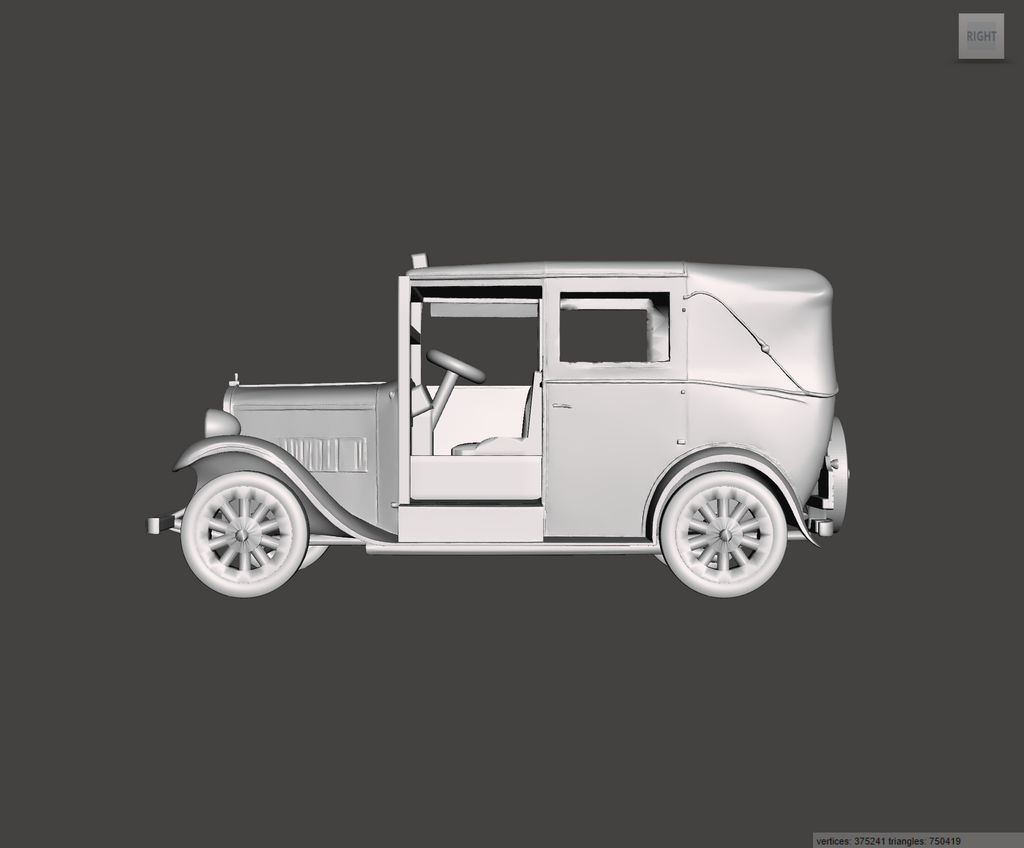 3D Printed Resin Model of Austin 12-4 Taxi Cab 1937
