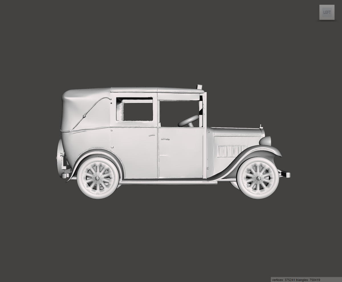 3D Printed Resin Model of Austin 12-4 Taxi Cab 1937