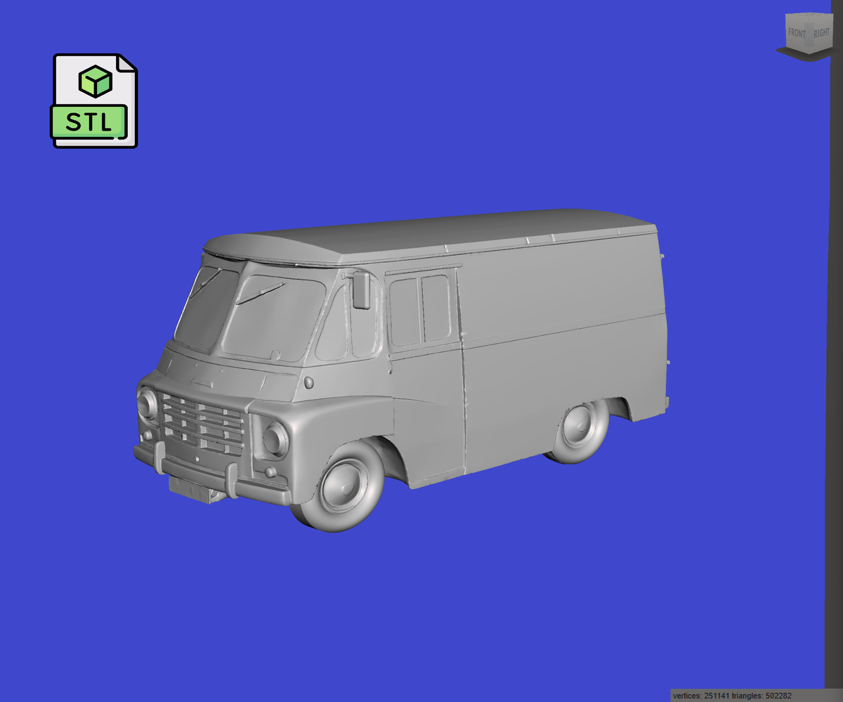 Digital Download of 3D Printed Austin LD 1ton Van 1966 prescale
