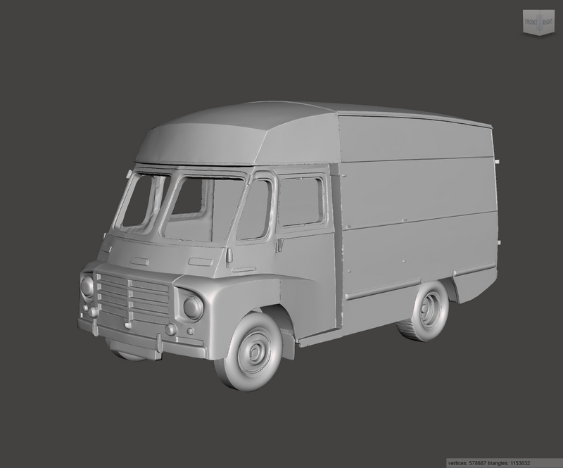 3D Printed Resin Model of Austin LD High Top Van 1962
