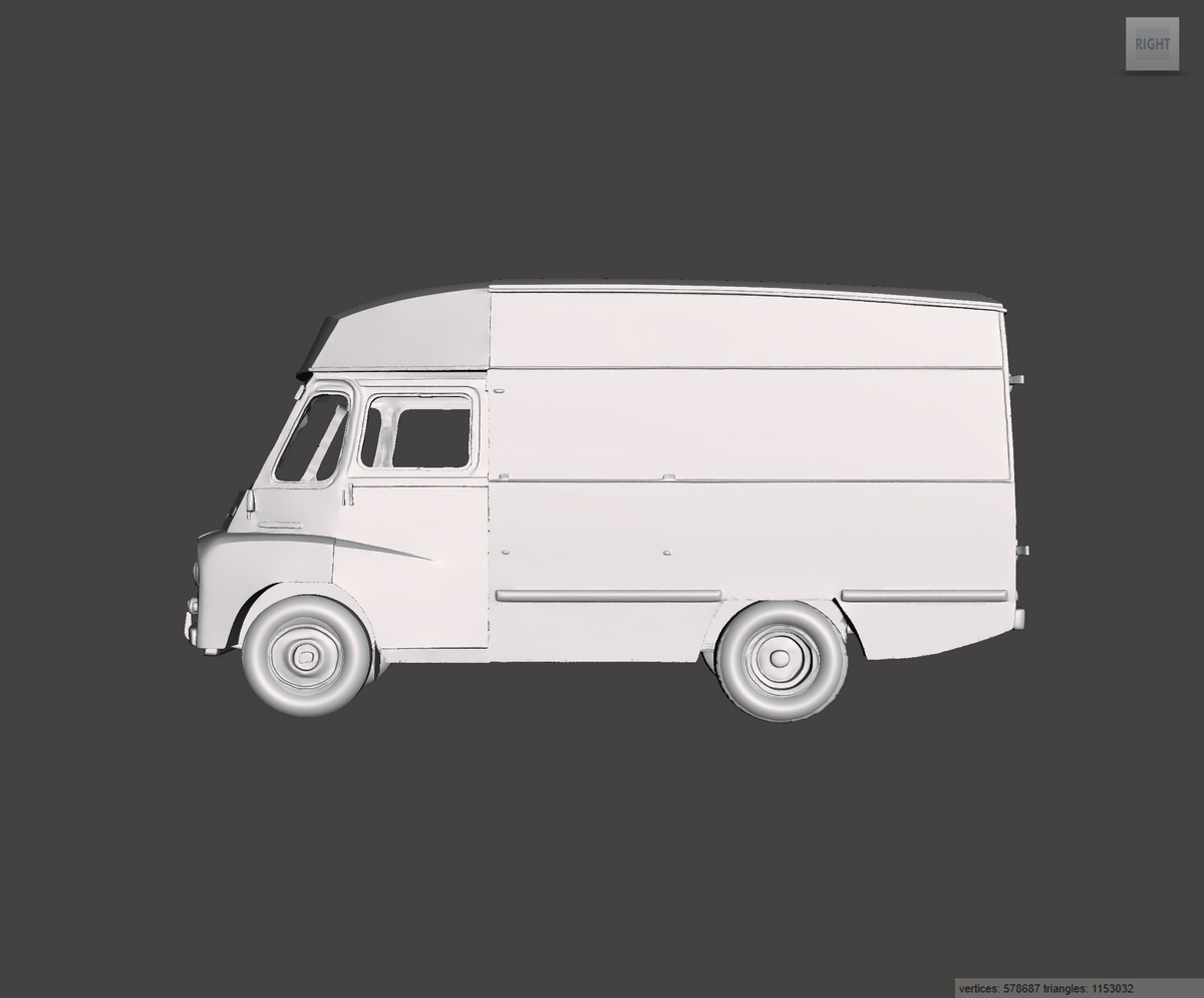 3D Printed Resin Model of Austin LD High Top Van 1962