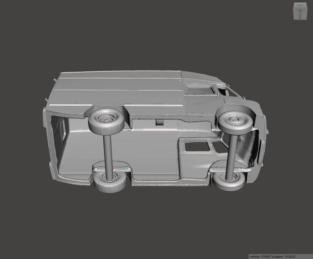 3D Printed Resin Model of Austin LD High Top Van 1962