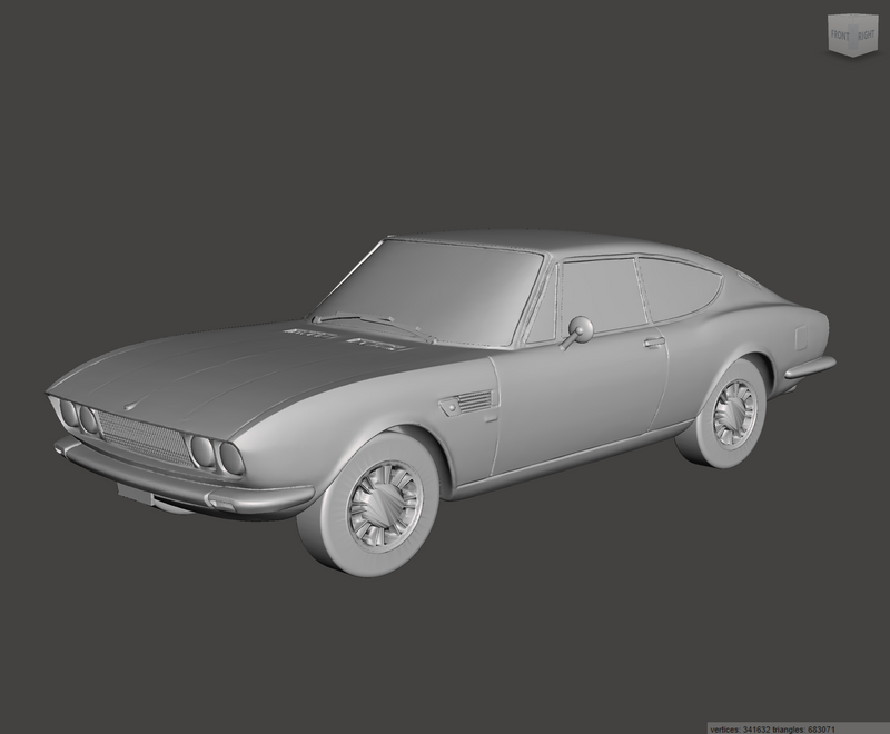 3D Printed Resin Model of Fiat Dino 1971