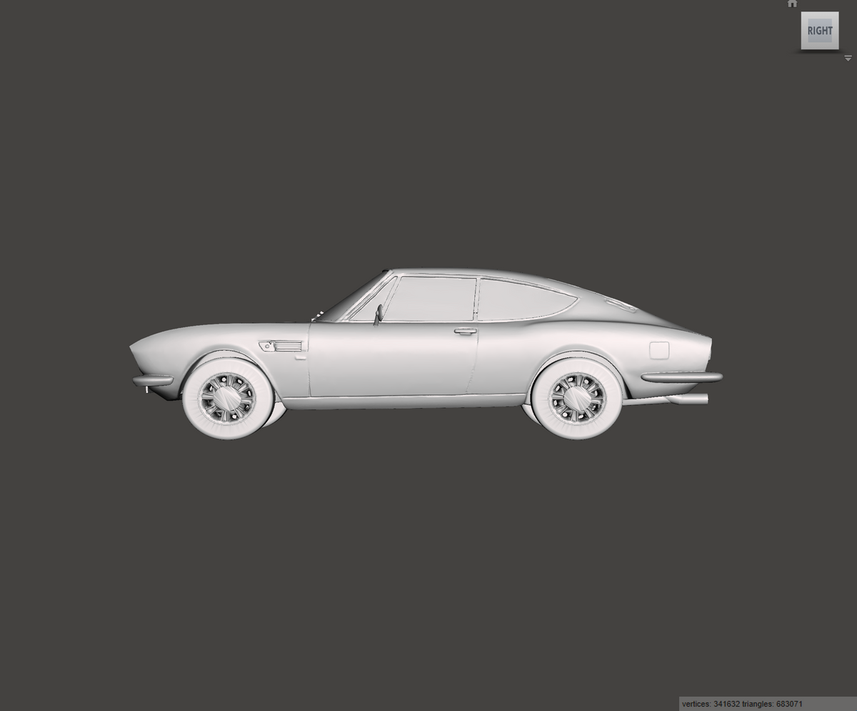3D Printed Resin Model of Fiat Dino 1971
